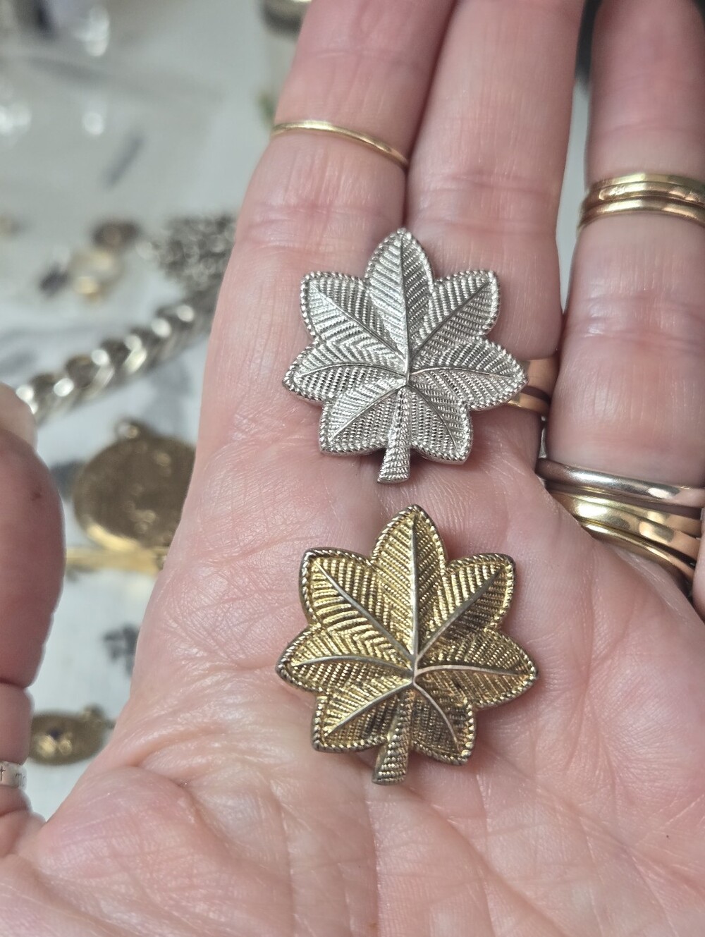 U.S. Army Major's rank insignia Sterling Silver Pin And Brooch